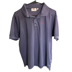 Fjallraven Mens 81783 Crowley Piqué Shirt M Blue S/S Preppy Prep Athleisure